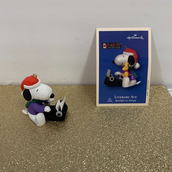 Hallmark Keepsake Ornament Peanuts Snoopy Literacy Ace Ornament With Box - Picture 4 of 7